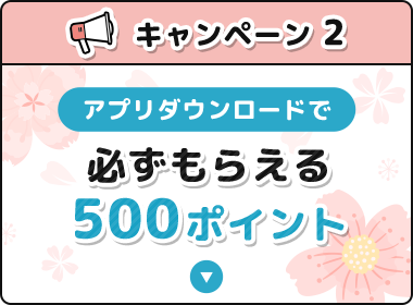 キャンペーン2 必ずもらえる500ポイント