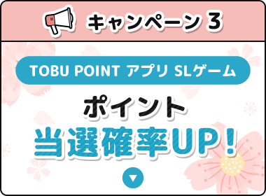 キャンペーン3 ポイント当選確率UP！