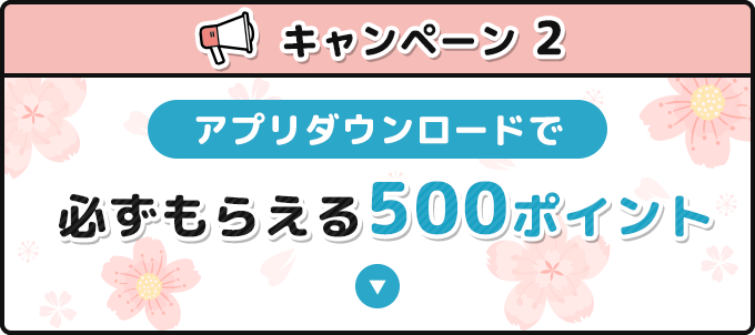 キャンペーン2 必ずもらえる500ポイント